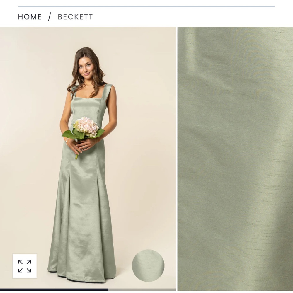 Beckett Sage Green Satin Bridesmaid Dress